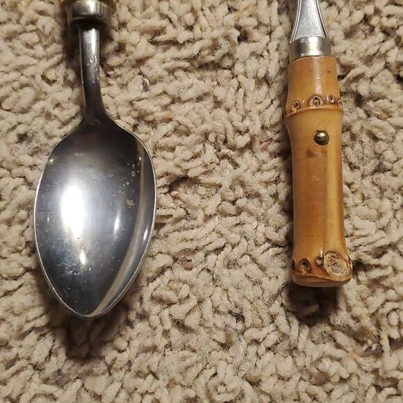 Mitsuboshi Stainless Bamboo Handle 18 Knives Forks Spoons - Japan - Picture 9 of 12